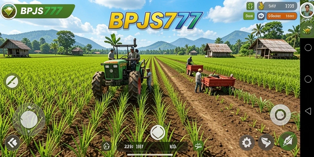 Tangkapan layar gameplay BPJS777 yang menunjukkan aktivitas bertani yang menyenangkan.