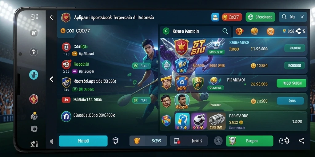 Screenshot utama COO77 menampilkan tampilan antarmuka Sportsbook yang menarik.