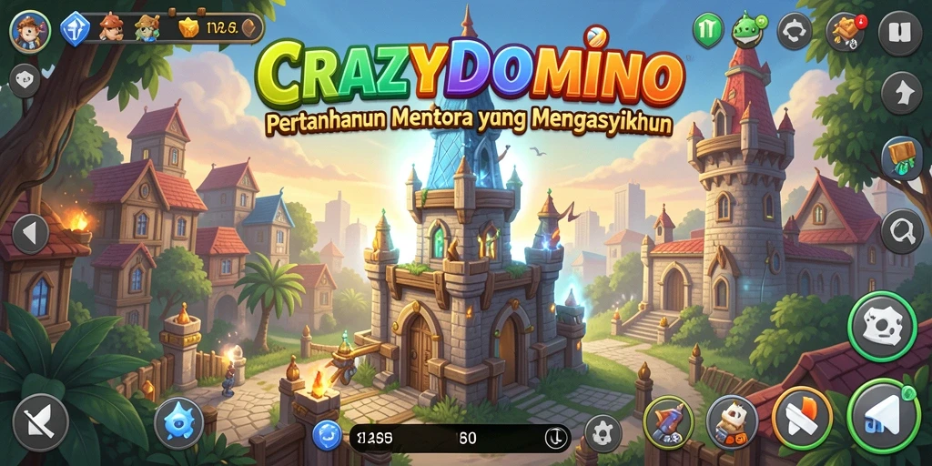Gameplay menakjubkan CRAZYDOMINO dengan aksi Tower Defense yang seru.