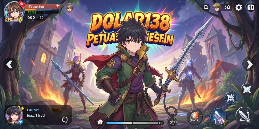 Tangkapan layar DOLAR138 menampilkan pertarungan seru dengan karakter Anime.