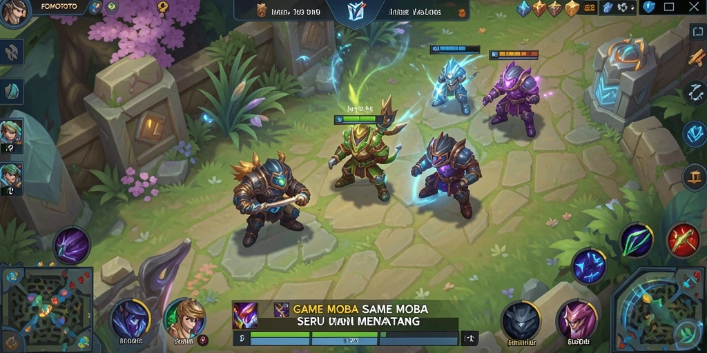 Screenshot FOMOTOTO menampilkan aksi seru dalam gameplay MOBA.
