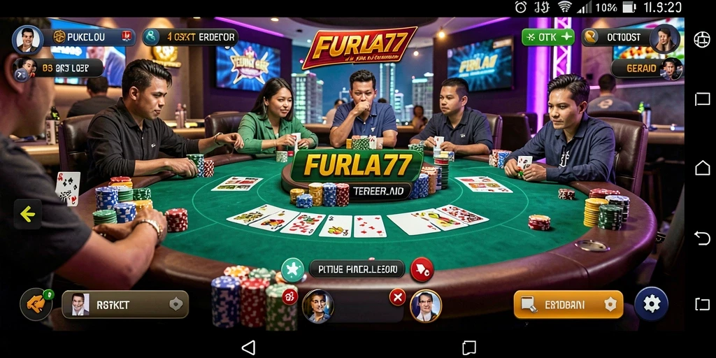 Tampilan seru gameplay Poker di FURLA77.