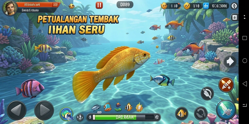 Tangkapan layar IDR89 menampilkan aksi seru menangkap ikan.
