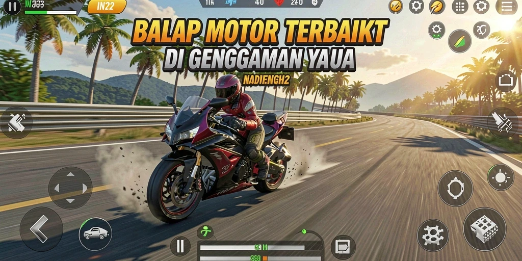 Gameplay seru dan menantang dalam balap motor.
