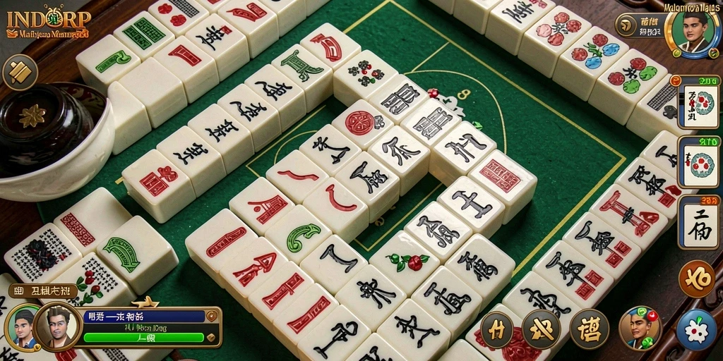 Tangkapan layar gameplay INDORP yang menampilkan aksi Mahjong yang seru.