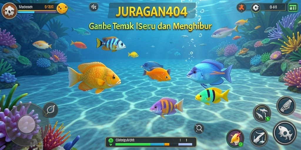 Tampilan gameplay seru Tembak Ikan di JURAGAN404.