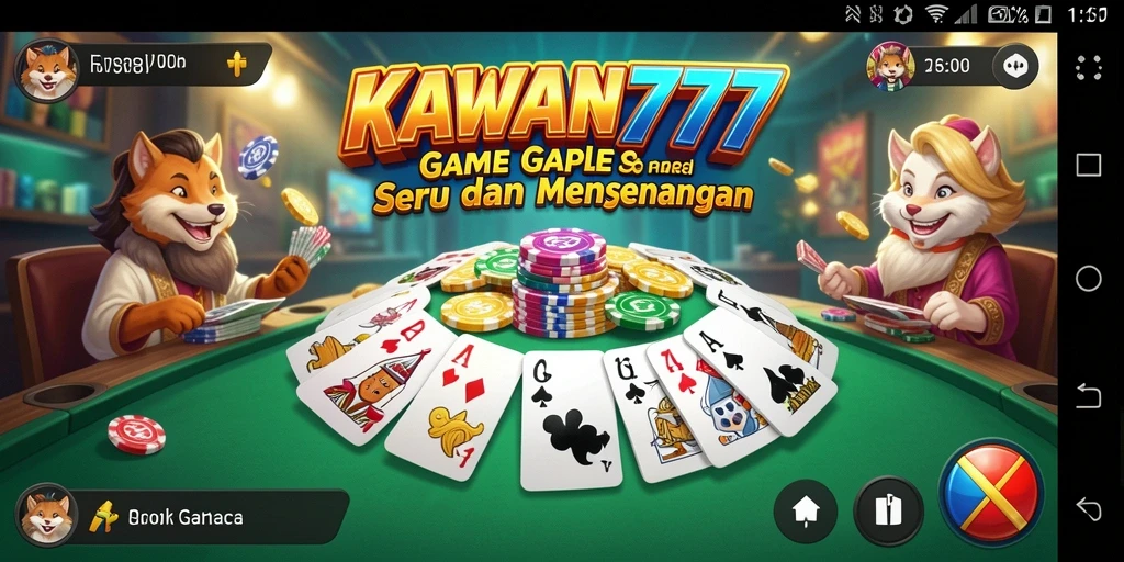 Tangkapan layar dari gameplay Gaple yang menarik di KAWAN777.