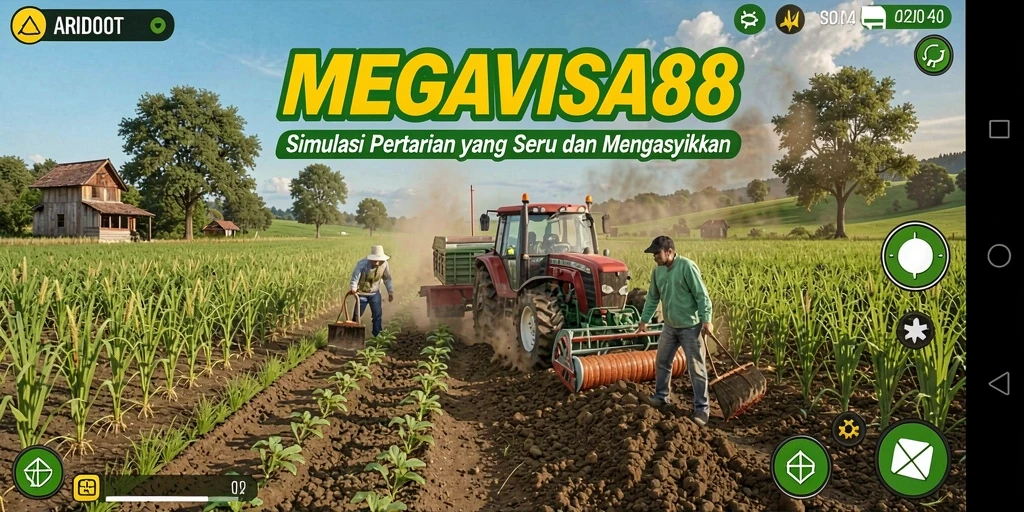 Tampilan gameplay MEGAVISA88 yang memukau dengan lahan pertanian yang rimbun.
