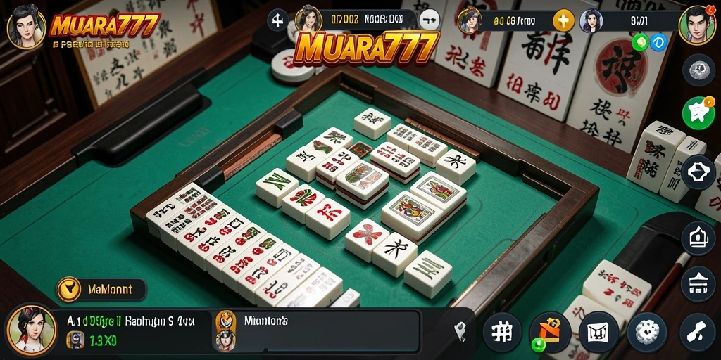 Screenshot gameplay MUARA777 memperlihatkan suasana permainan Mahjong yang seru.