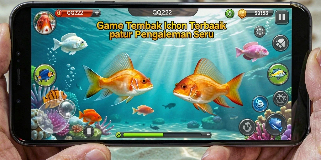 Screenshot gameplay QQ222 menampilkan aksi menembak ikan yang seru dan menarik.