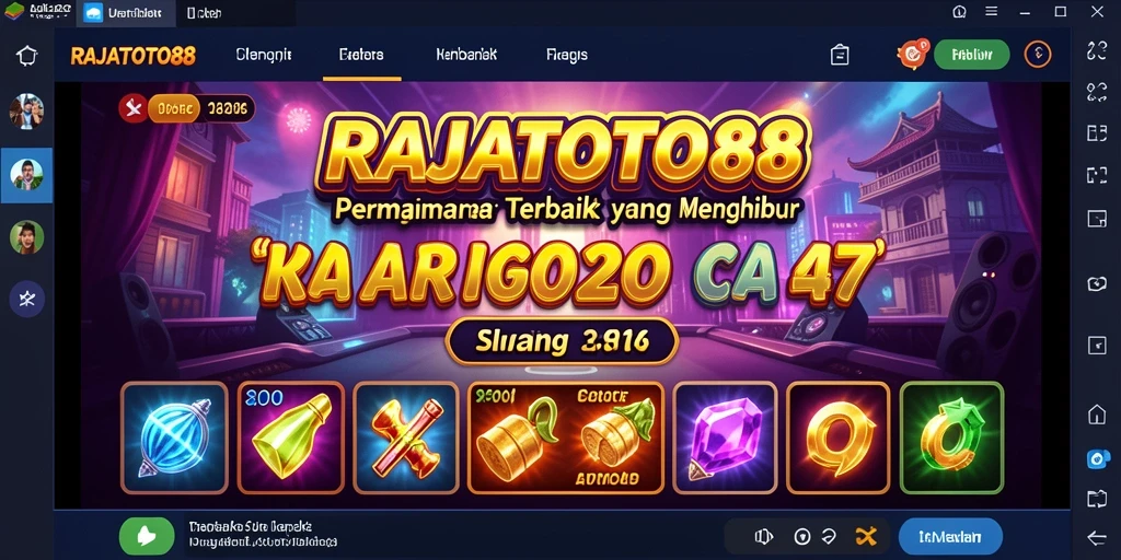 Tampilan gameplay seru dari RAJATOTO88 yang penuh warna.