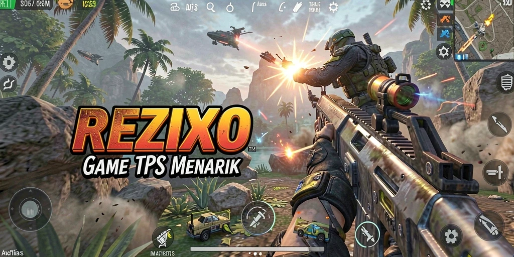 Gambaran gameplay intens dari REZIXO dalam mode TPS.