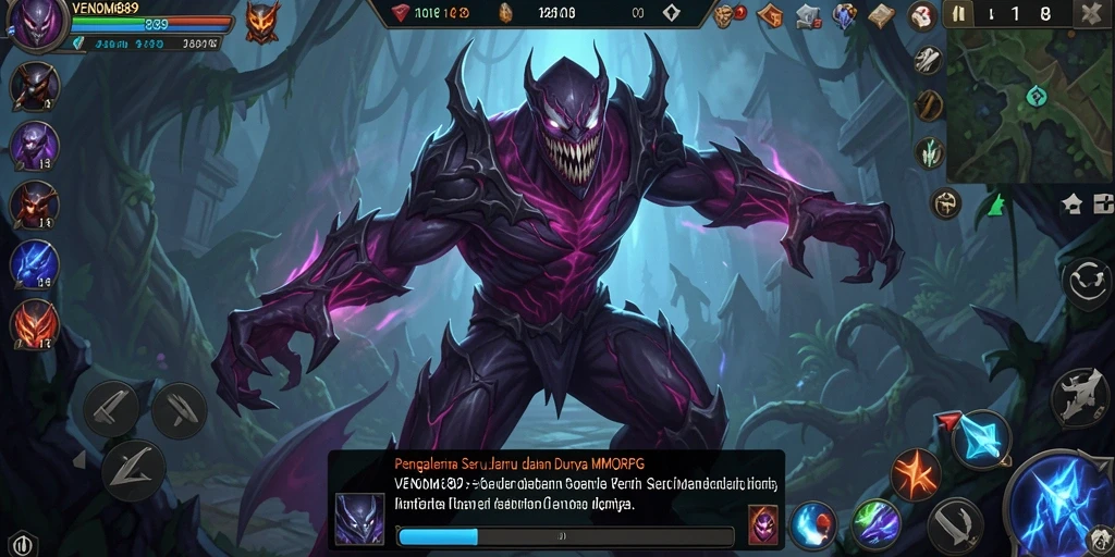 Tampilan gameplay seru dalam VENOM889 dengan pertempuran tim.