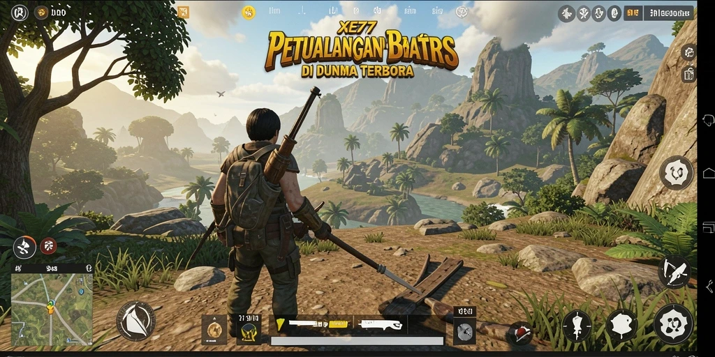 Screenshot XE77 menampilkan petualangan seru di dunia terbuka yang luas.